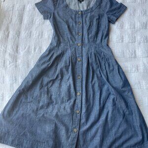 Pre-owned Talbots Denim Button-Down Dress - belt missing
